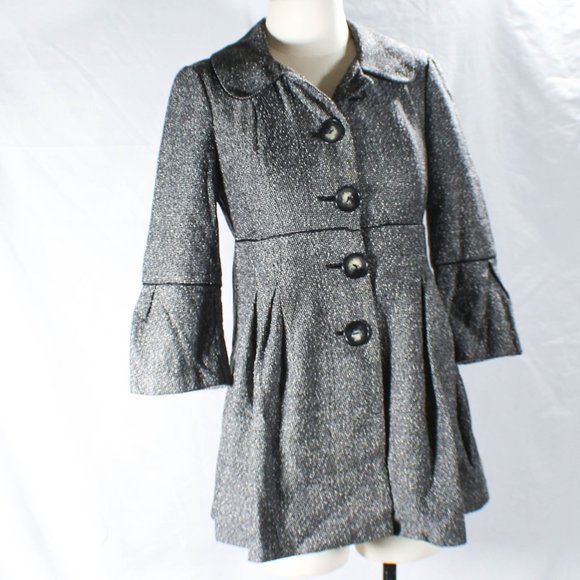 Salt & Pepper Light Jacket w/ Buttons Gilmore Girls Style Size Small - Picture 1 of 7